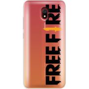 Прозрачный чехол Uprint Xiaomi Redmi 8A Free Fire Black Logo