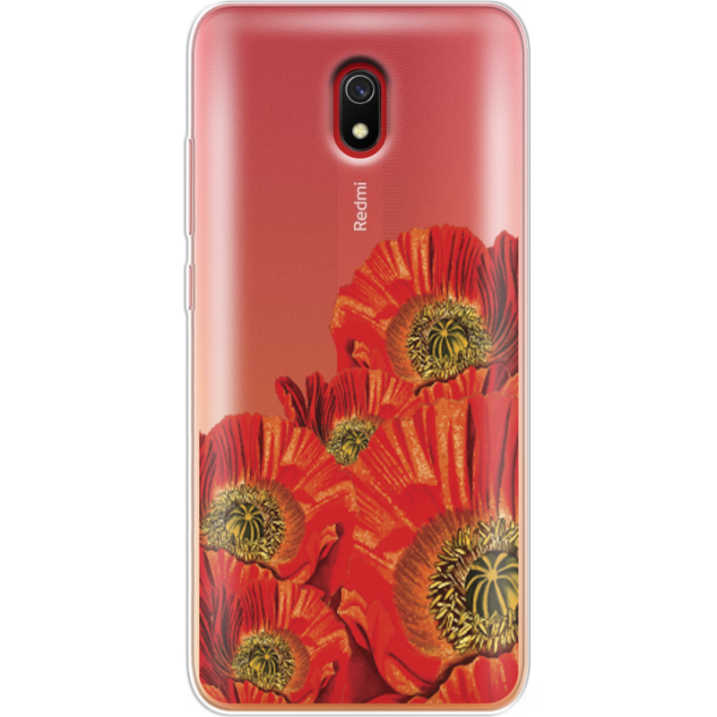 Прозрачный чехол Uprint Xiaomi Redmi 8A Red Poppies