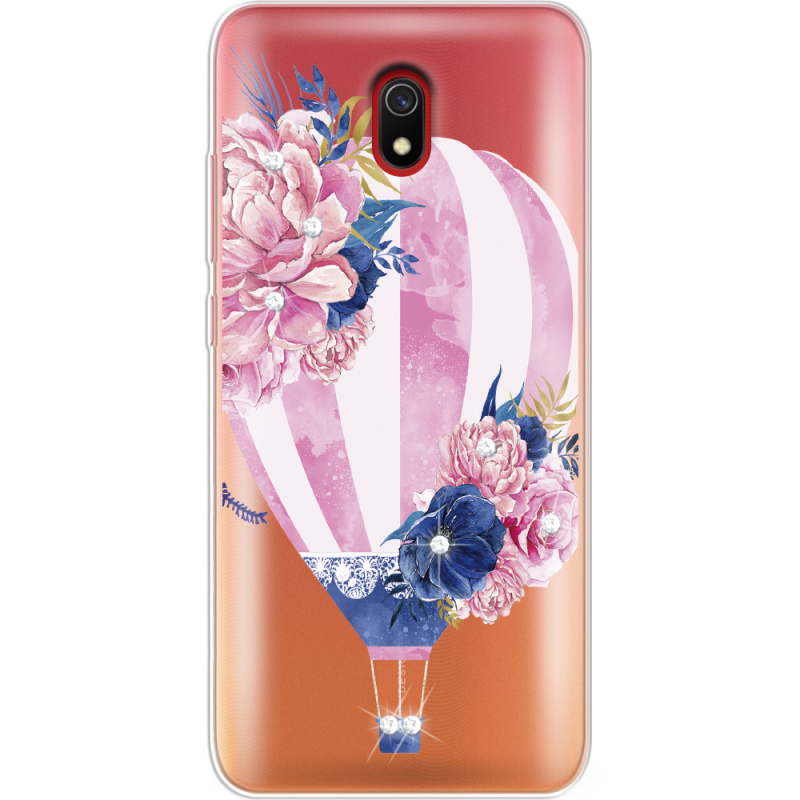 Чехол со стразами Xiaomi Redmi 8A Pink Air Baloon