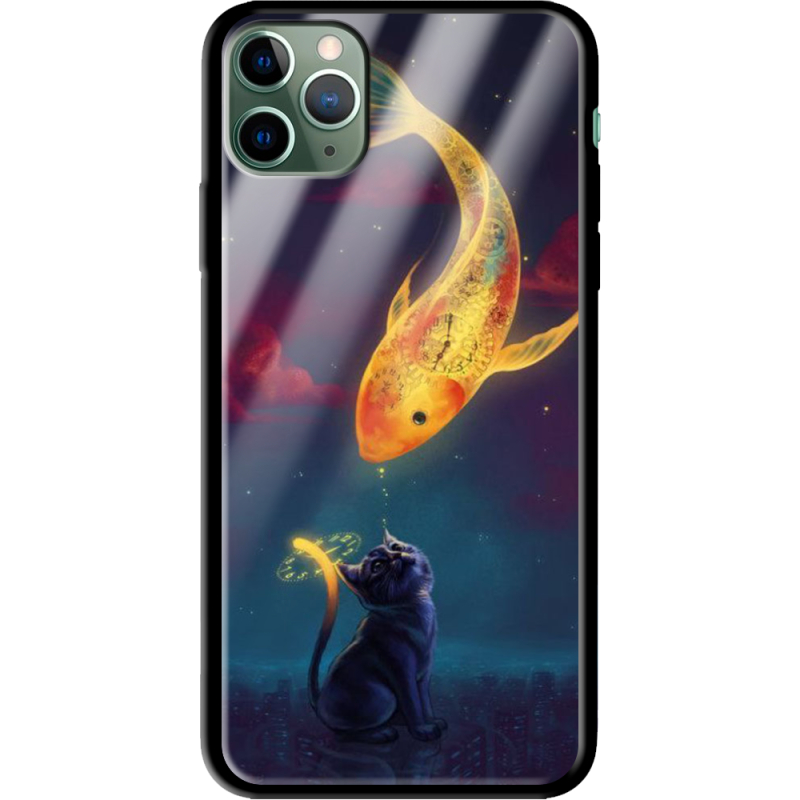 Защитный чехол BoxFace Glossy Panel Apple iPhone 11 Pro Max Kitten And Fish
