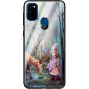 Защитный чехол BoxFace Glossy Panel Samsung Galaxy M30s Girl And Deer