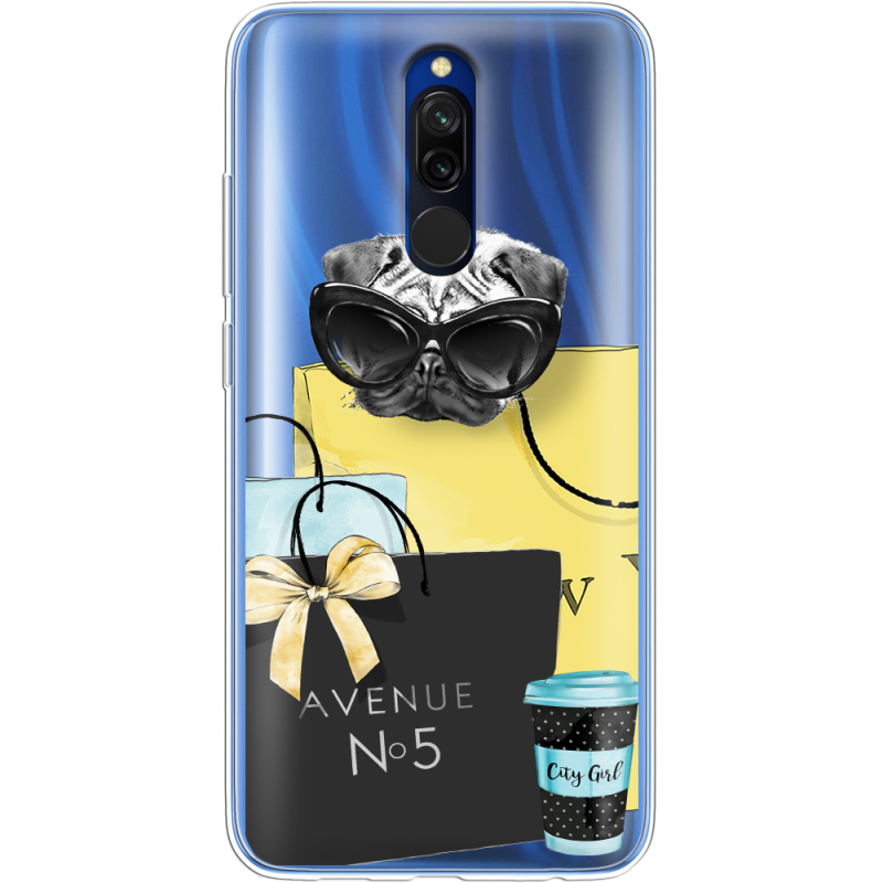 Прозрачный чехол Uprint Xiaomi Redmi 8 Fashion Pug