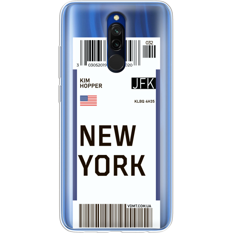 Прозрачный чехол Uprint Xiaomi Redmi 8 Ticket New York