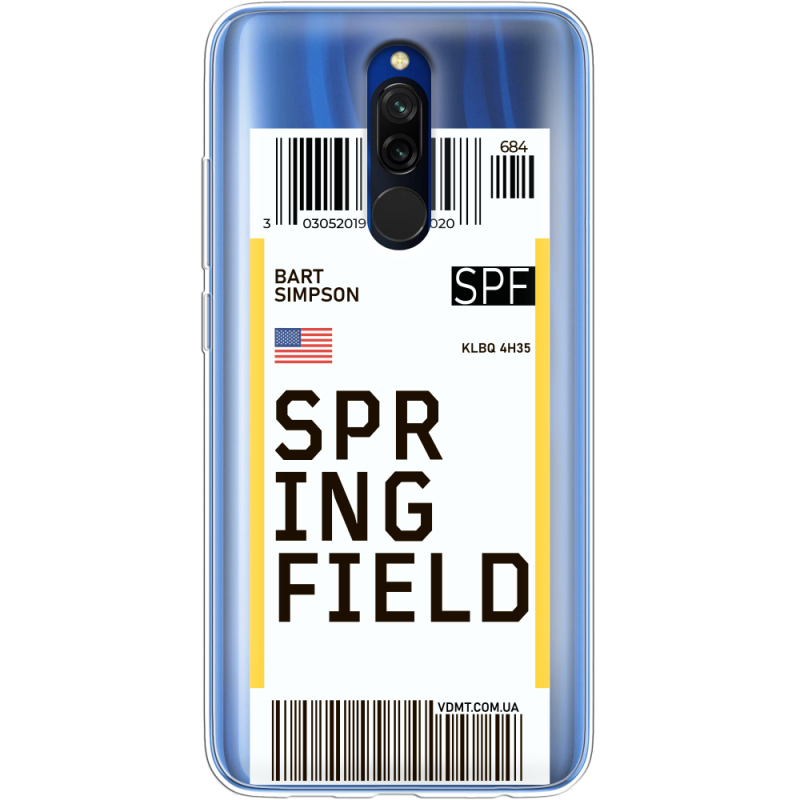 Прозрачный чехол Uprint Xiaomi Redmi 8 Ticket Springfield