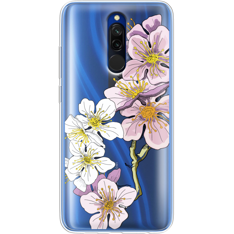 Прозрачный чехол Uprint Xiaomi Redmi 8 Cherry Blossom