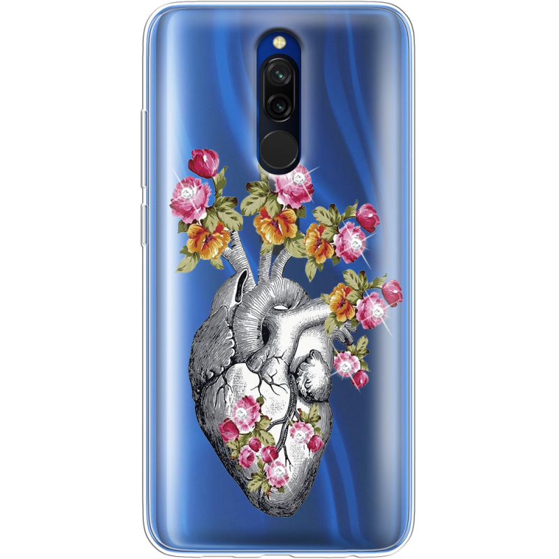 Чехол со стразами Xiaomi Redmi 8 Heart