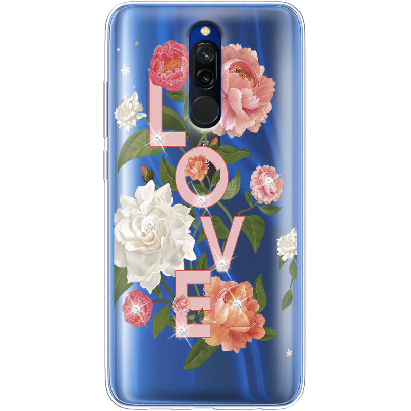 Чехол со стразами Xiaomi Redmi 8 Love