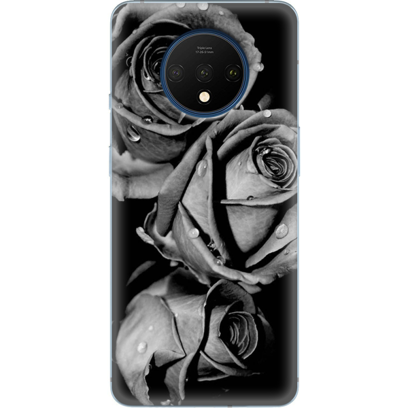 Чехол Uprint OnePlus 7T Black and White Roses