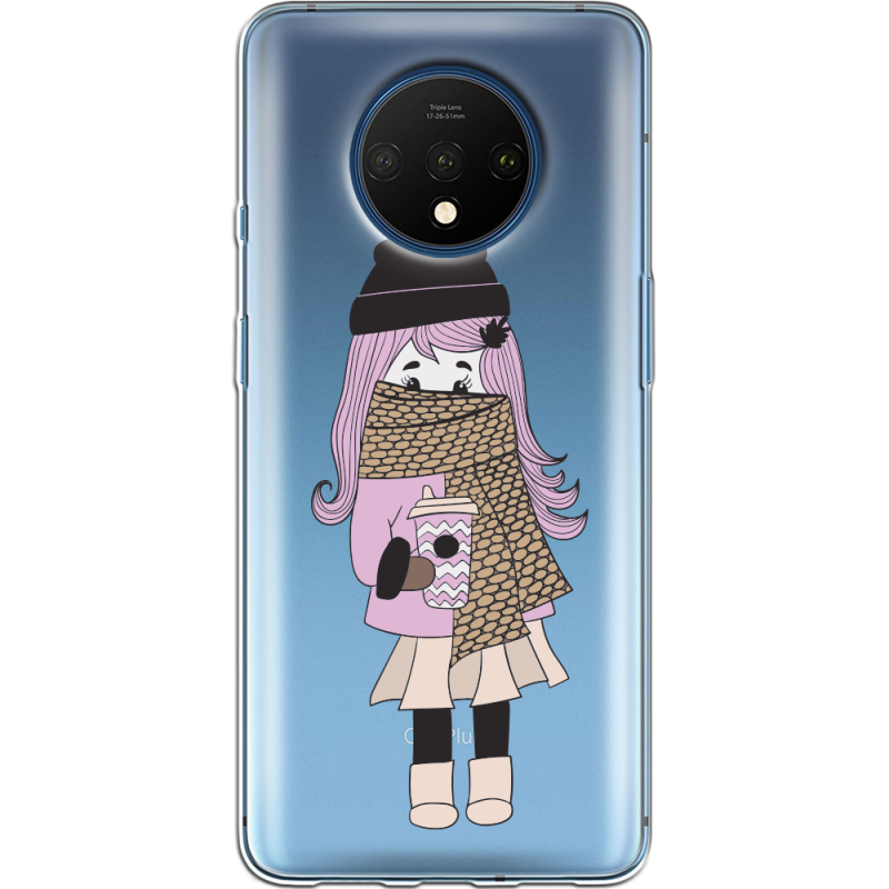 Прозрачный чехол Uprint OnePlus 7T Winter Morning Girl