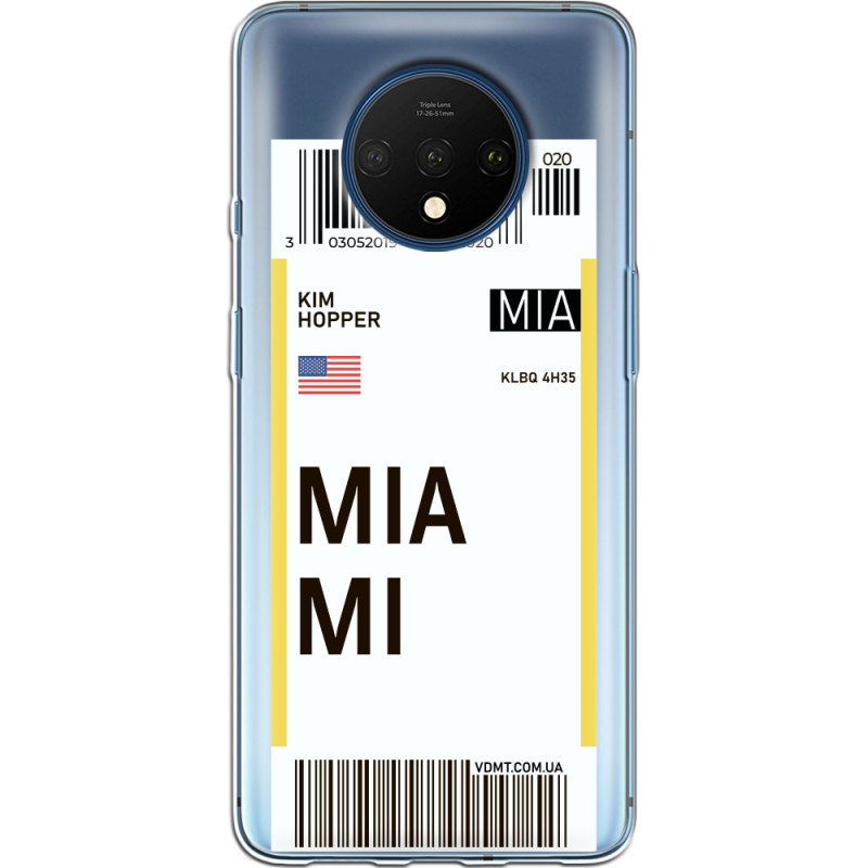Прозрачный чехол Uprint OnePlus 7T Ticket Miami