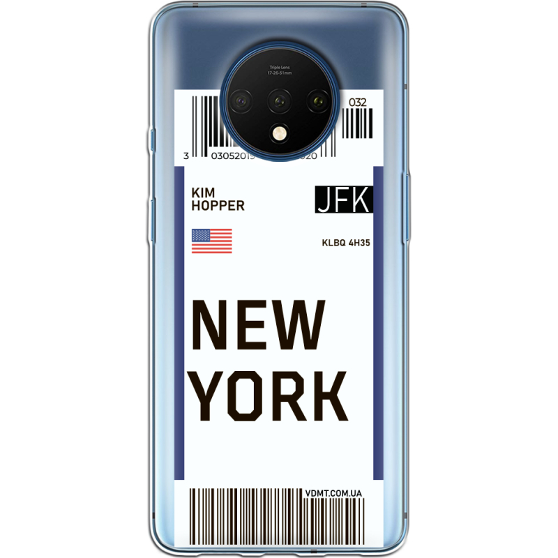 Прозрачный чехол Uprint OnePlus 7T Ticket New York