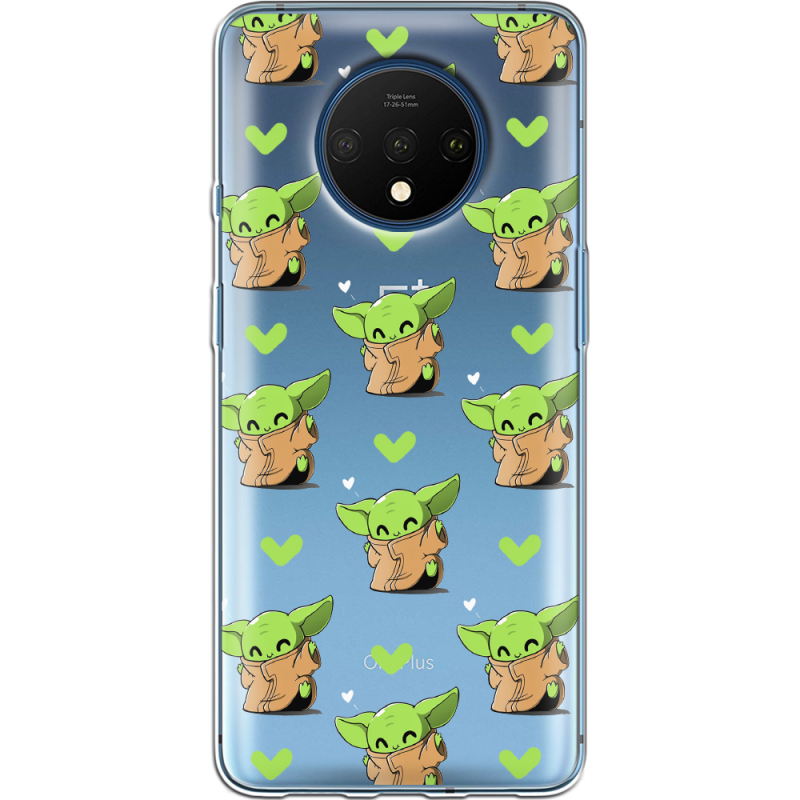 Прозрачный чехол Uprint OnePlus 7T Pattern Baby Yoda