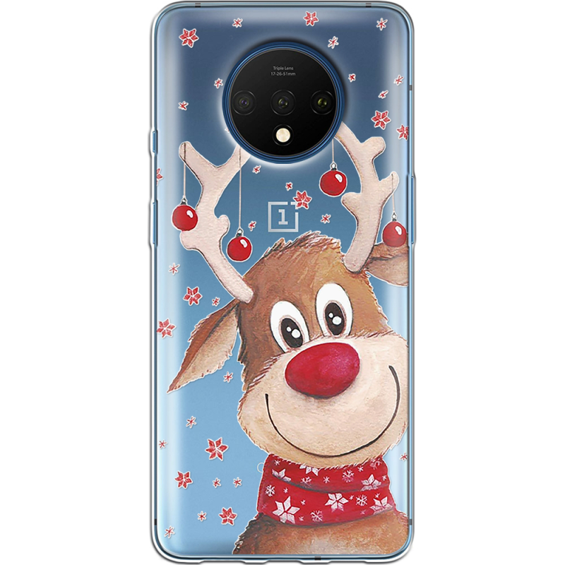 Прозрачный чехол Uprint OnePlus 7T Winter Deer