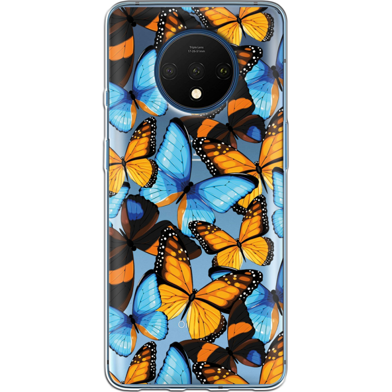 Прозрачный чехол Uprint OnePlus 7T Butterfly Morpho