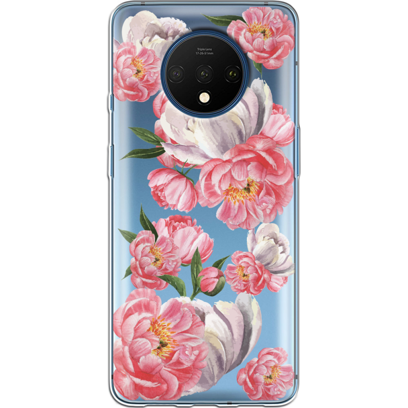 Прозрачный чехол Uprint OnePlus 7T Peony Watercolor Style