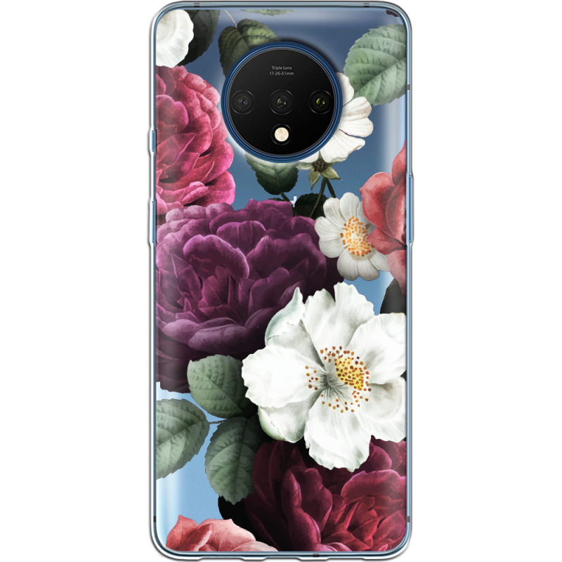 Прозрачный чехол Uprint OnePlus 7T Floral Dark Dreams