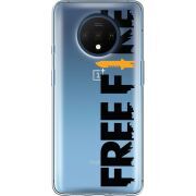Прозрачный чехол Uprint OnePlus 7T Free Fire Black Logo
