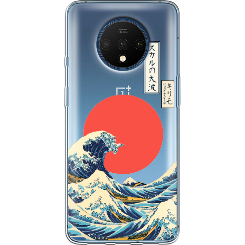 Прозрачный чехол Uprint OnePlus 7T Большая волна в Канагаве