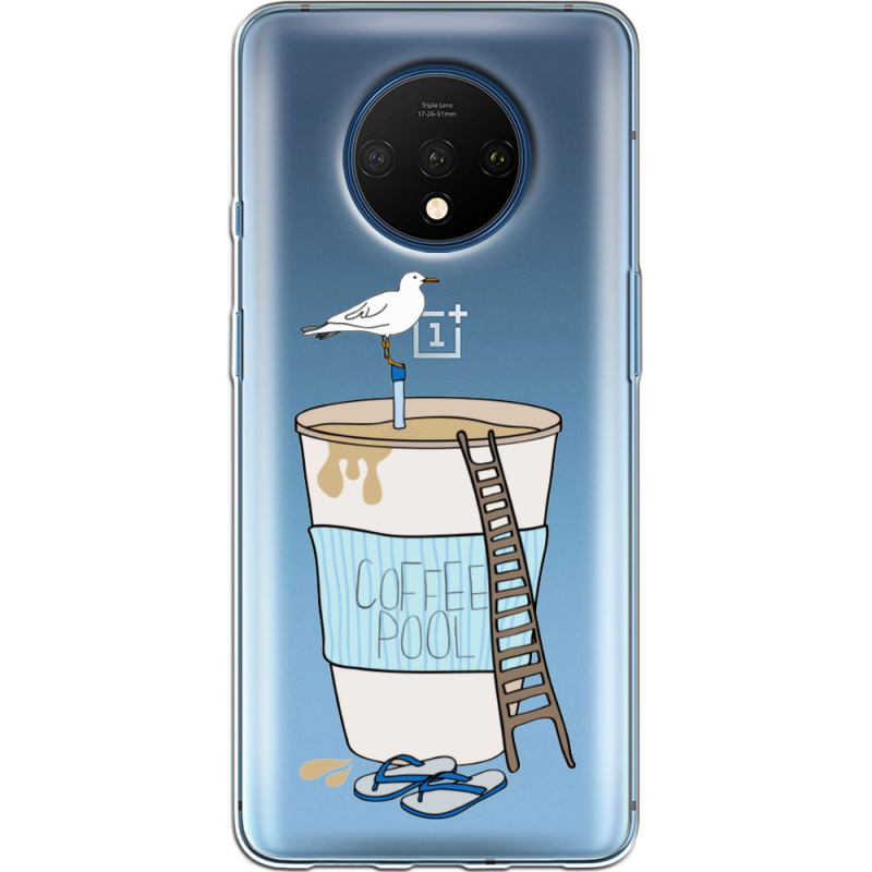 Прозрачный чехол Uprint OnePlus 7T Segull in Cofee Pool