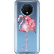 Прозрачный чехол Uprint OnePlus 7T Floral Flamingo