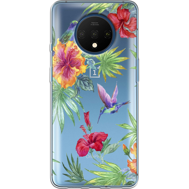 Прозрачный чехол Uprint OnePlus 7T Tropical