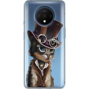 Прозрачный чехол Uprint OnePlus 7T Steampunk Cat