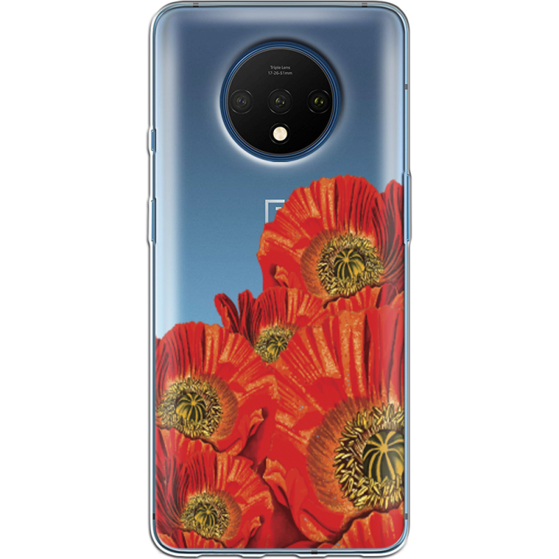 Прозрачный чехол Uprint OnePlus 7T Red Poppies
