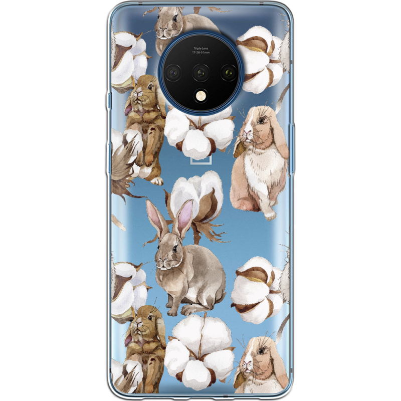 Прозрачный чехол Uprint OnePlus 7T Cotton and Rabbits