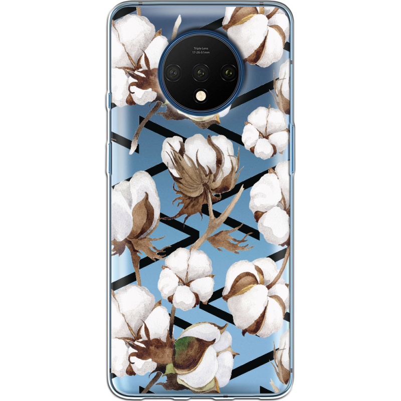 Прозрачный чехол Uprint OnePlus 7T Cotton flowers