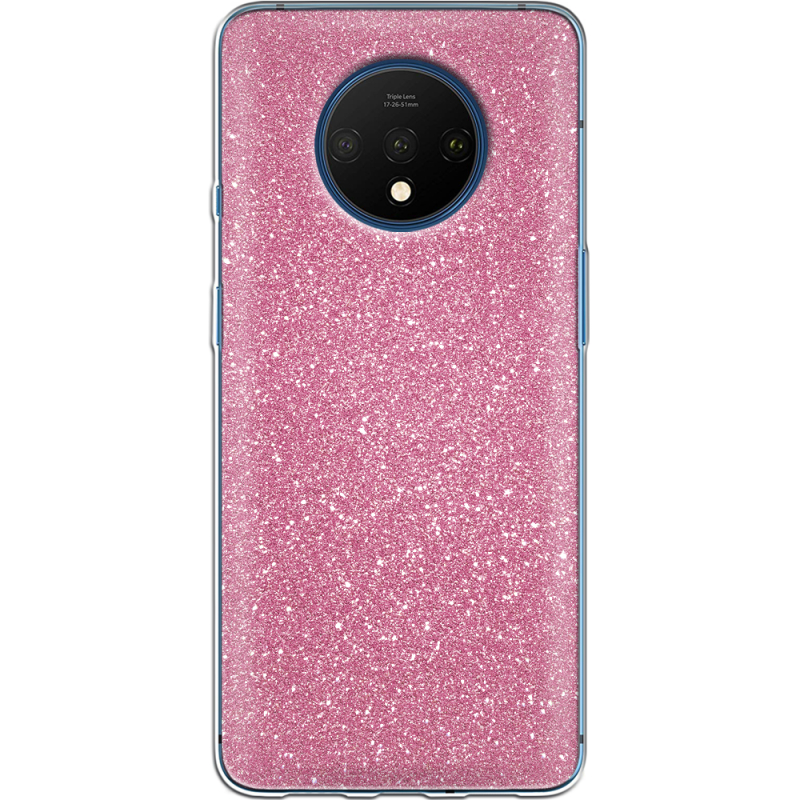 Чехол с блёстками OnePlus 7T Розовый