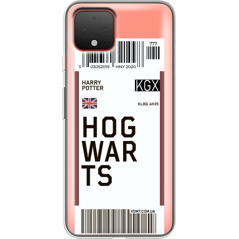 Прозрачный чехол Uprint Google Pixel 4 Ticket Hogwarts