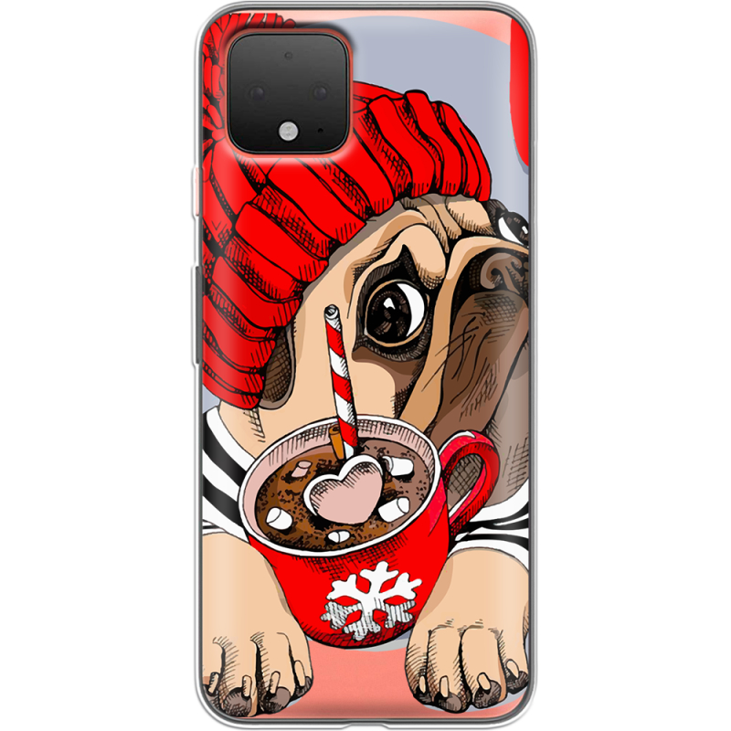 Прозрачный чехол Uprint Google Pixel 4 Winter Puggy