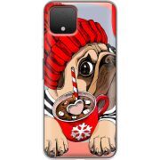 Прозрачный чехол Uprint Google Pixel 4 Winter Puggy