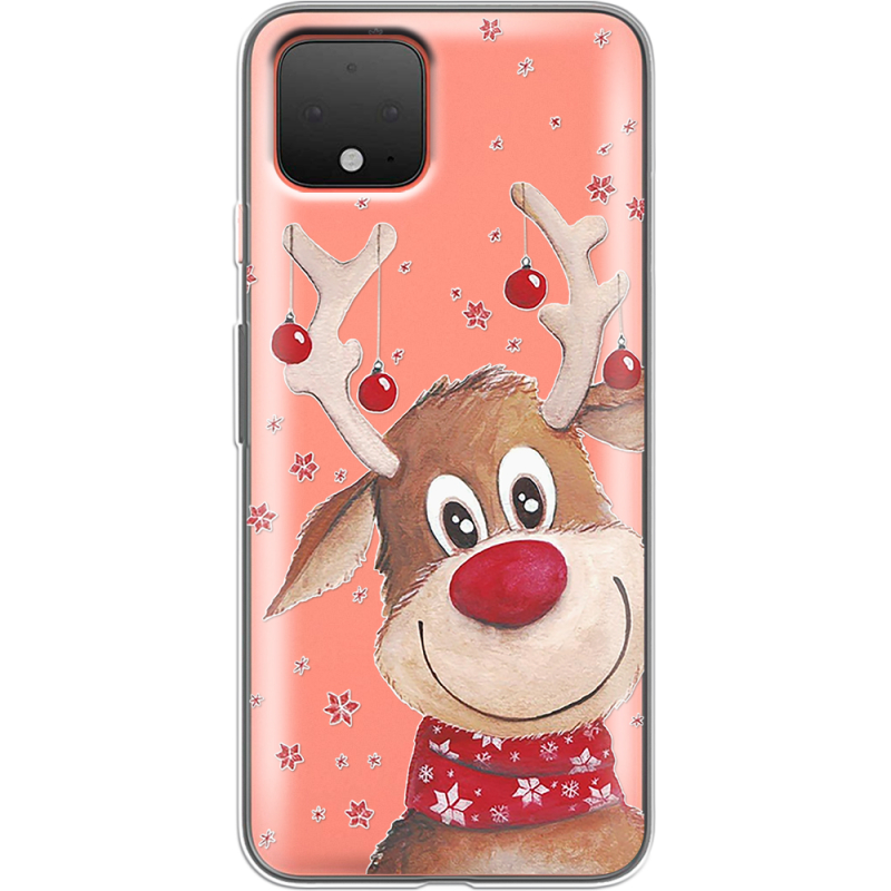 Прозрачный чехол Uprint Google Pixel 4 Winter Deer