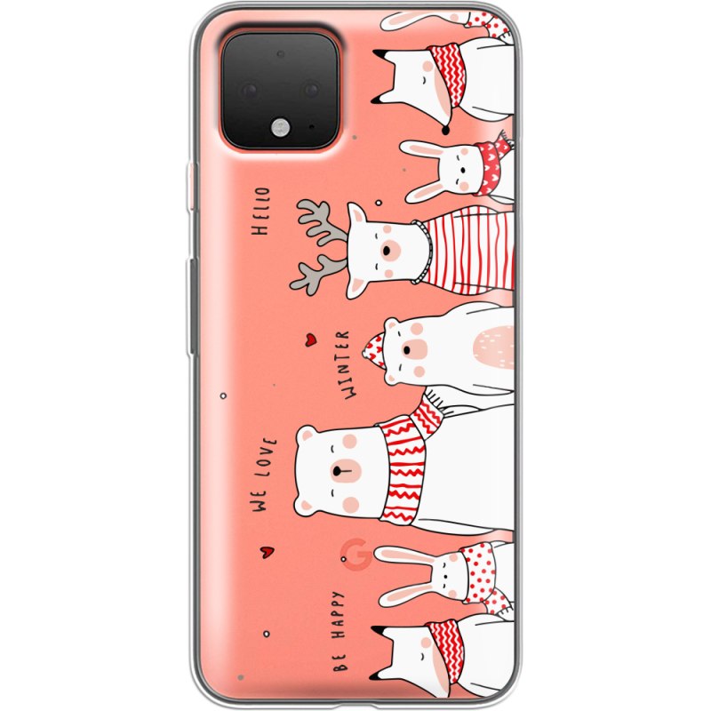 Прозрачный чехол Uprint Google Pixel 4 The Friendly Beasts