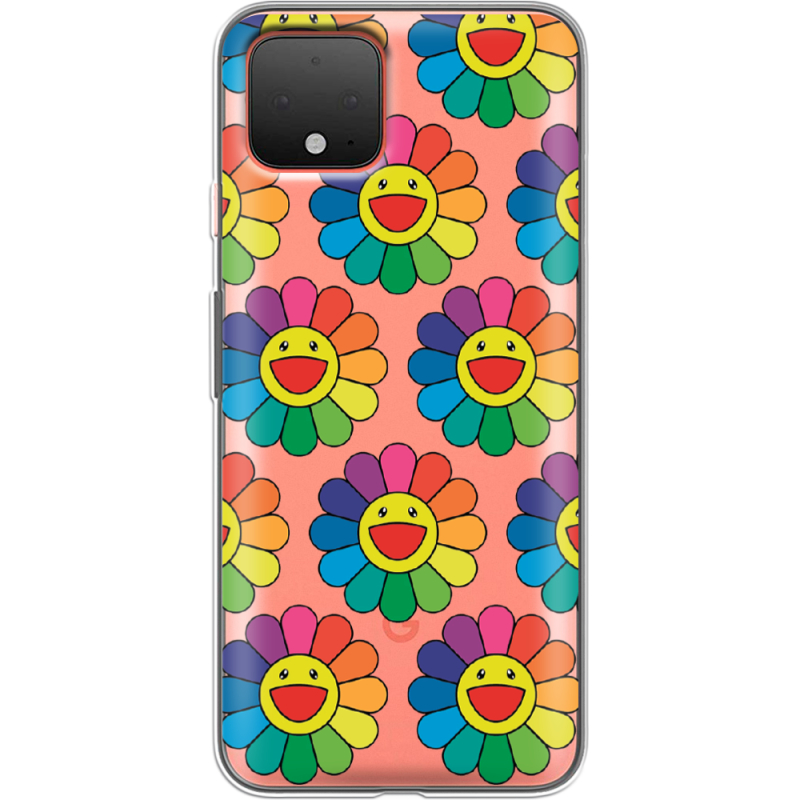 Прозрачный чехол Uprint Google Pixel 4 Hippie Flowers