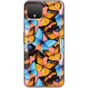 Прозрачный чехол Uprint Google Pixel 4 Butterfly Morpho