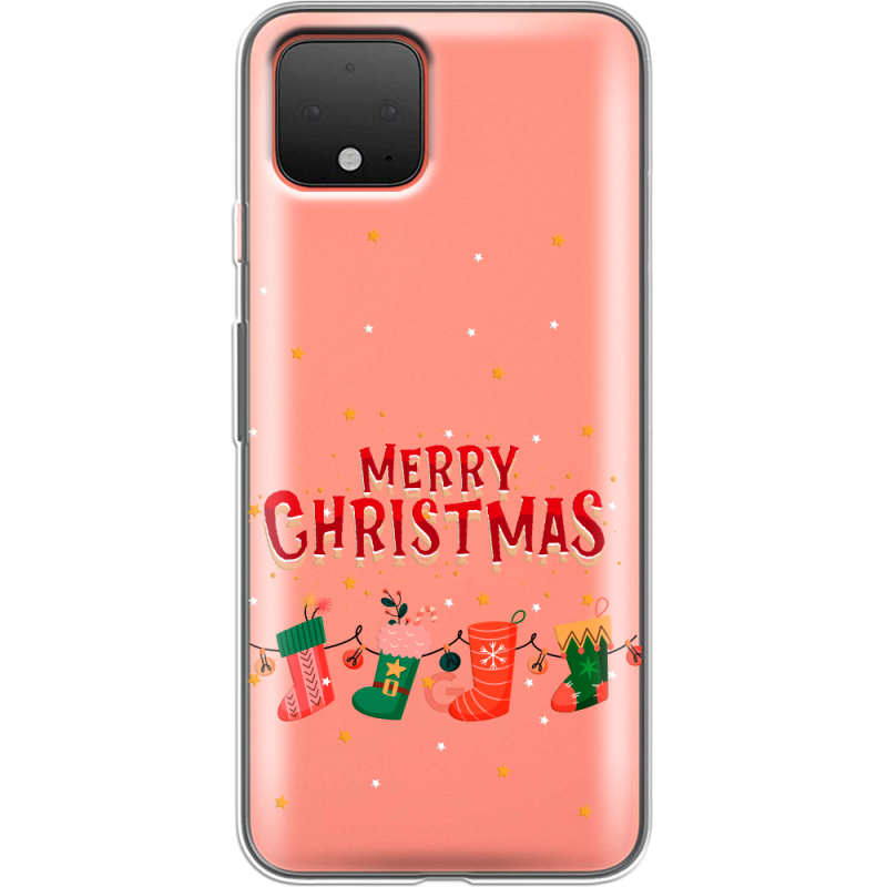 Прозрачный чехол Uprint Google Pixel 4 Merry Christmas