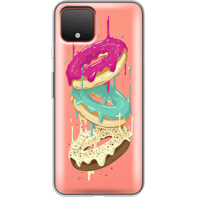 Прозрачный чехол Uprint Google Pixel 4 Donuts