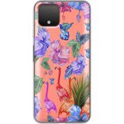 Прозрачный чехол Uprint Google Pixel 4 Flamingo