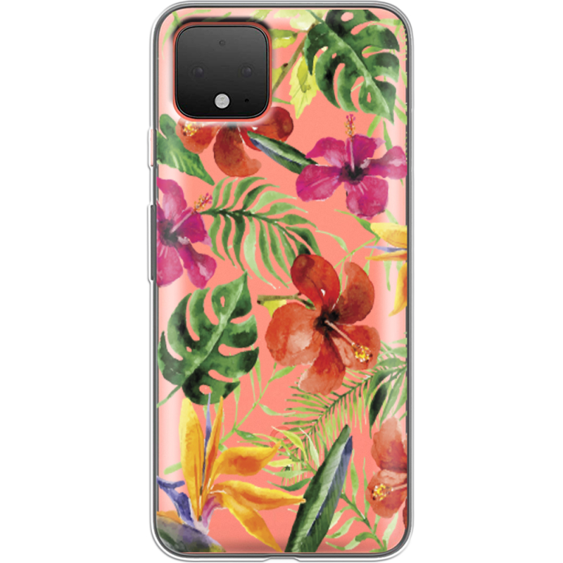 Прозрачный чехол Uprint Google Pixel 4 Tropical Flowers