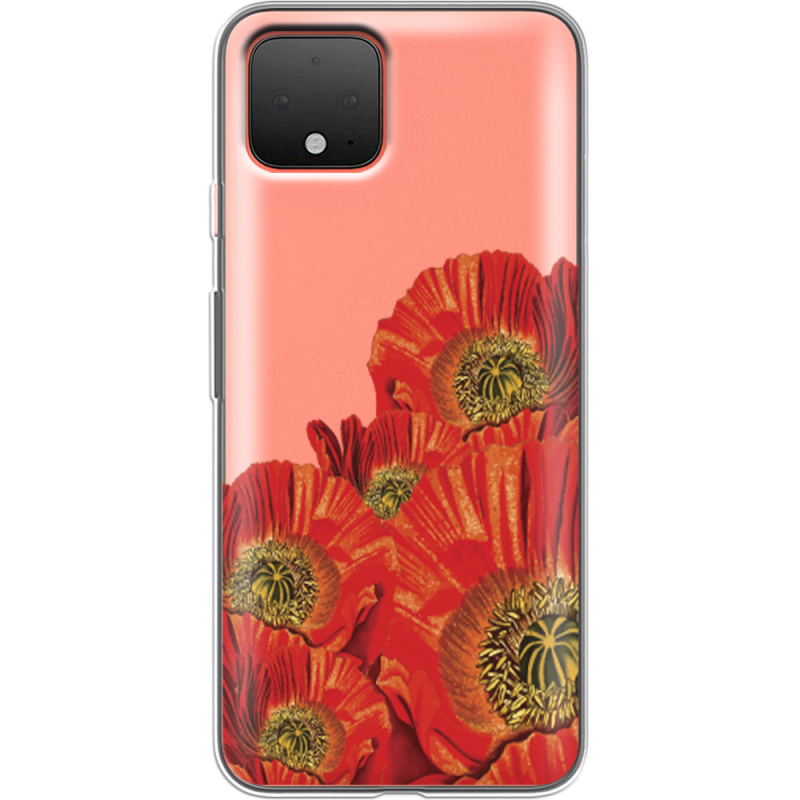 Прозрачный чехол Uprint Google Pixel 4 Red Poppies