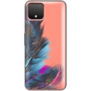 Прозрачный чехол Uprint Google Pixel 4 Feathers