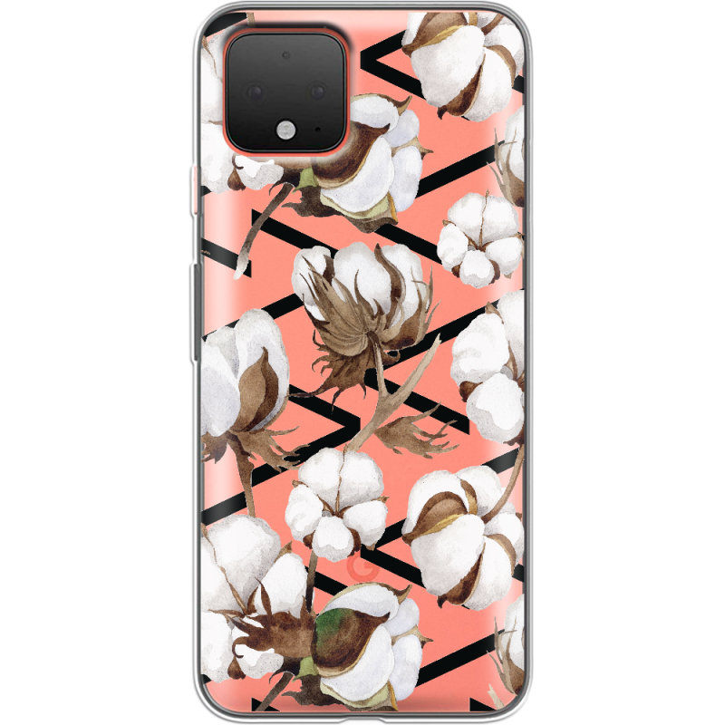 Прозрачный чехол Uprint Google Pixel 4 Cotton flowers