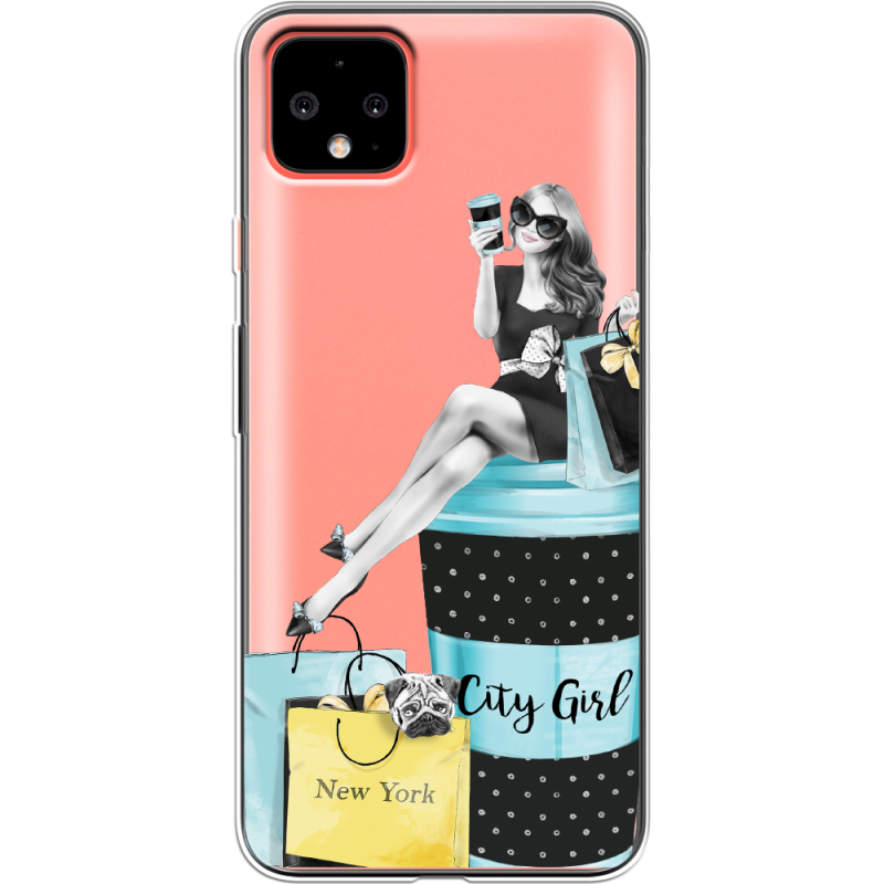 Прозрачный чехол Uprint Google Pixel 4 XL City Girl