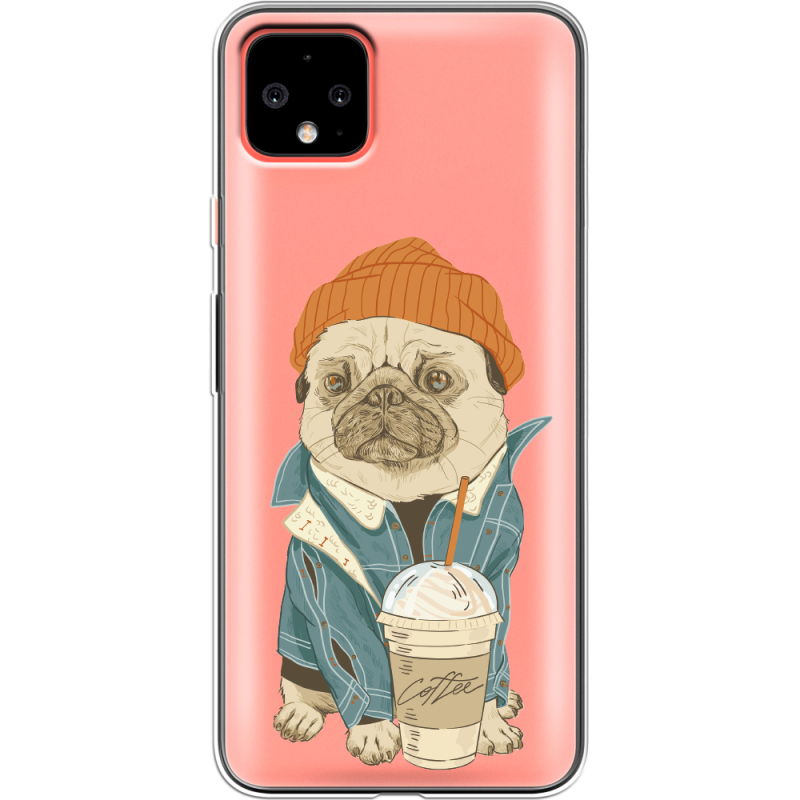 Прозрачный чехол Uprint Google Pixel 4 XL Dog Coffeeman