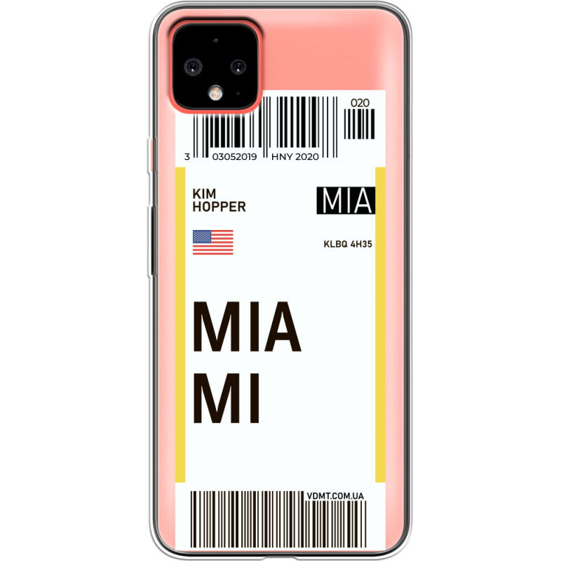 Прозрачный чехол Uprint Google Pixel 4 XL Ticket Miami