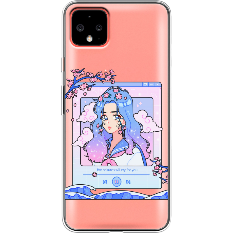 Прозрачный чехол Uprint Google Pixel 4 XL The Sakuras Will Cry For You