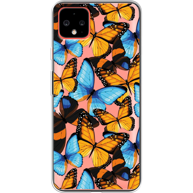 Прозрачный чехол Uprint Google Pixel 4 XL Butterfly Morpho