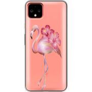Прозрачный чехол Uprint Google Pixel 4 XL Floral Flamingo